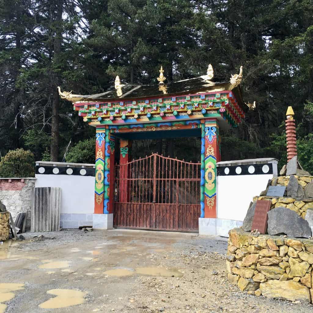 A brightly coloured gate in Yunnan China