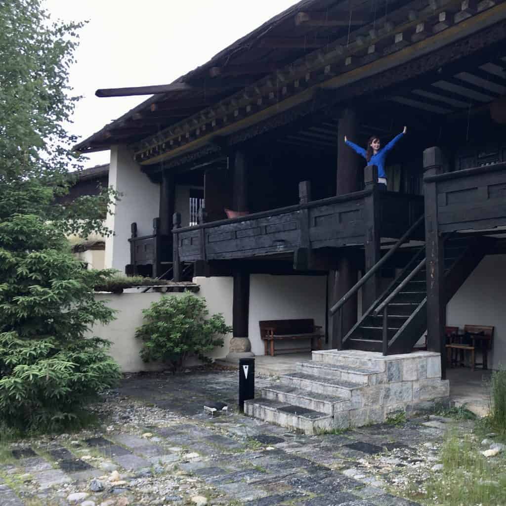Me on the balcony of our Spa Villa in Yunnan China